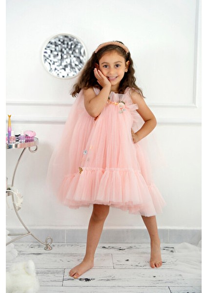 Omuzdan Fiyonklu,askılı,çiçekli,tül Elbise fiyatları