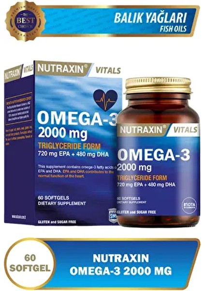 Omega 3 60 Adet Soft Jel 2000 Mg - (Epa 20+Dha 480)
