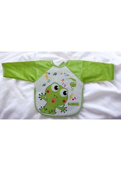 0-12 Ay Kollu Şirin Renkli Desenli Mama Önlüğü