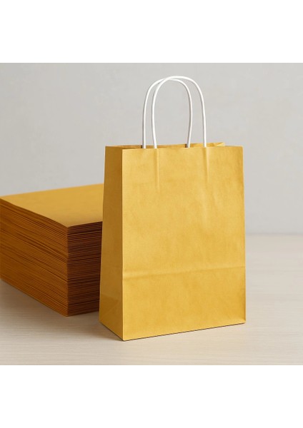 Kraft Çanta Altın Orta Boy 25X31CM 25LI