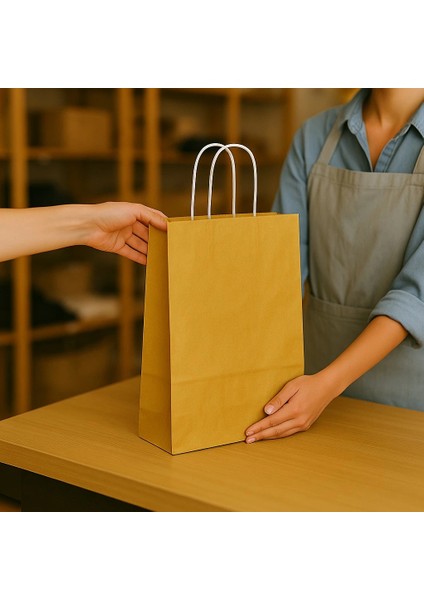 Kraft Çanta Altın Orta Boy 25X31CM 25LI modelleri