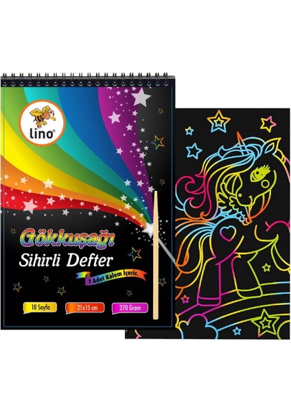 Sihirli Kağıt Kazıma (Gökkuşağı) Defteri A5 10 Yaprak