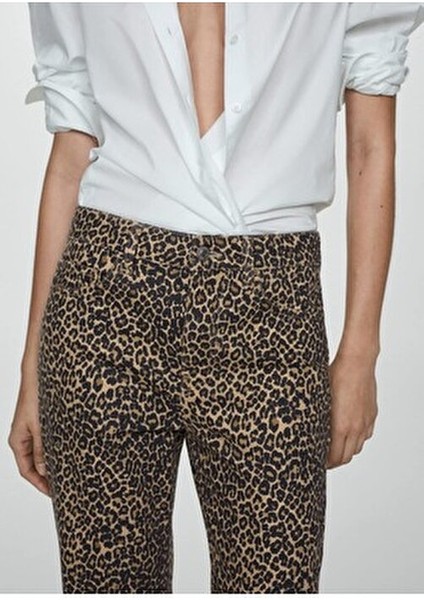 Leopar Düz Kesim Jean indirimleri