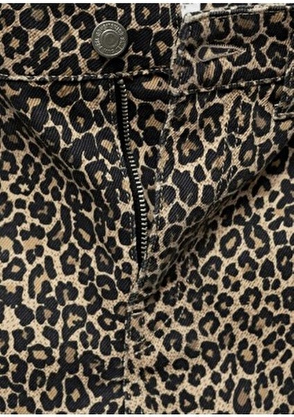 Leopar Düz Kesim Jean
