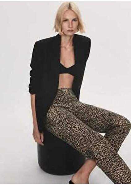 Leopar Düz Kesim Jean