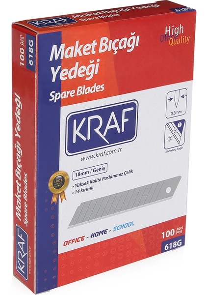 Maket Bıçağı Yedeği Geniş 100'LÜ Paket