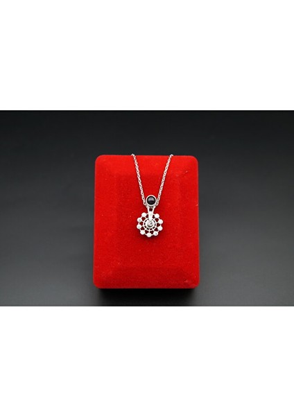 925 Ayar Gümüş 100 Dilde Love Çark Model Kadın Kolye SK00044