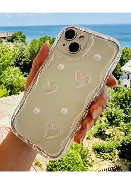 Iphone 14 Plus ve 15 Plus Kamera Korumalı 3D Oyuncak Inci Tasarımlı Silikon Kılıf