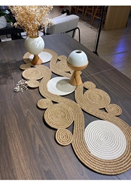 Ahenk Jüt Hasır Görünümlü Runner 40X110, Özel Tasarım Masa Örtüsü, Jüt Ranır, Jüt fiyatları