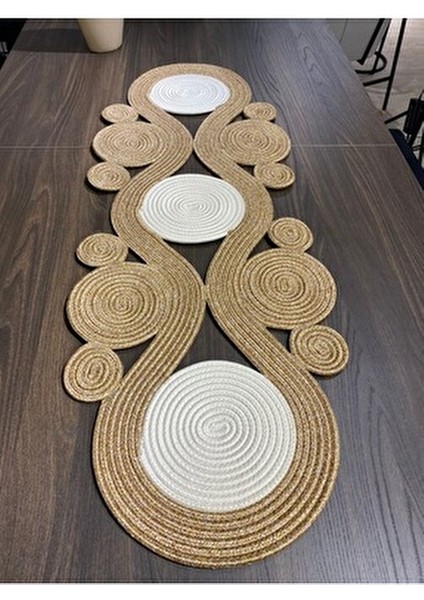 Ahenk Jüt Hasır Görünümlü Runner 40X110, Özel Tasarım Masa Örtüsü, Jüt Ranır, Jüt fırsatları