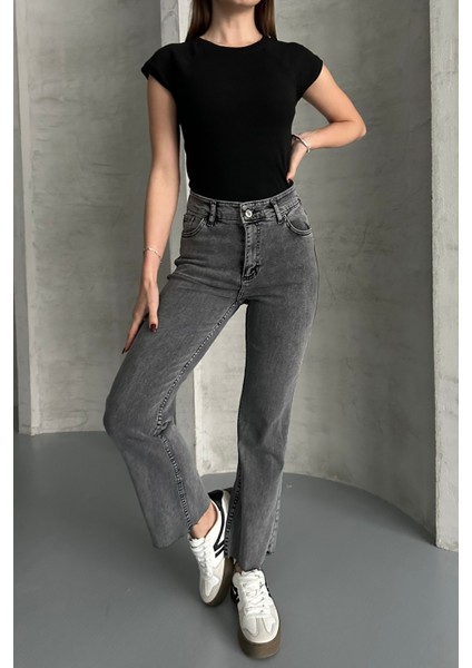 Füme Boy Fit Kesik Paça Jean Füme/kar Yıkama / 27 fiyatları