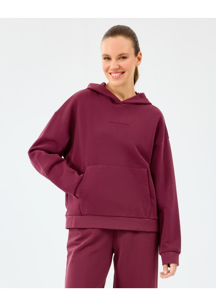 W Essential Hoodie Sweatshirt Kadın Bordo Sweatshirt S2610013-3877