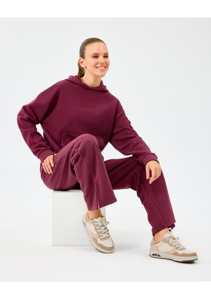 W Essential Hoodie Sweatshirt Kadın Bordo Sweatshirt S2610013-3877 fırsatları