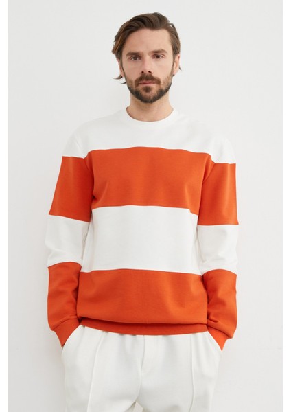 Renk Bloklu Oversize Bisiklet Yaka Sweatshirt fiyatları