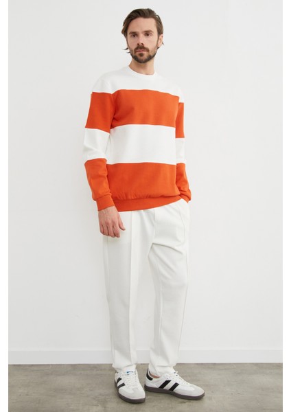 Renk Bloklu Oversize Bisiklet Yaka Sweatshirt fırsatları