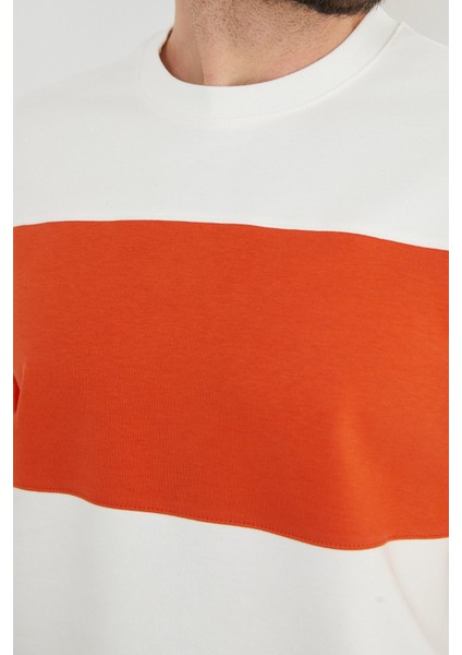 Renk Bloklu Oversize Bisiklet Yaka Sweatshirt indirimleri