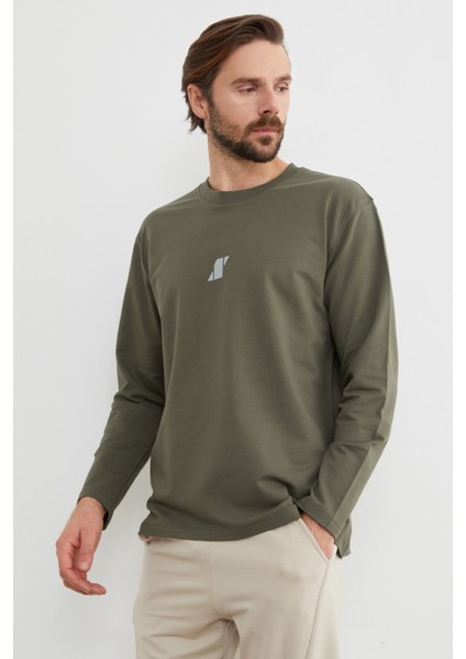 Baskılı Bisiklet Yaka Sweatshirt fiyatları