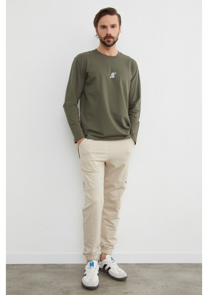 Baskılı Bisiklet Yaka Sweatshirt modelleri
