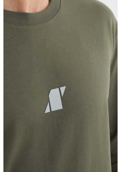 Baskılı Bisiklet Yaka Sweatshirt indirimleri