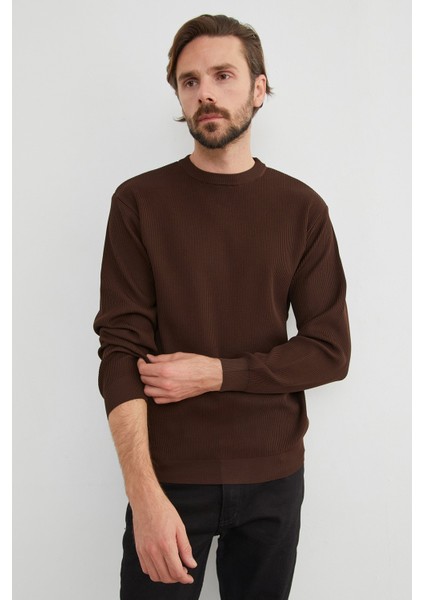 Basic Bisiklet Yaka Triko Kazak