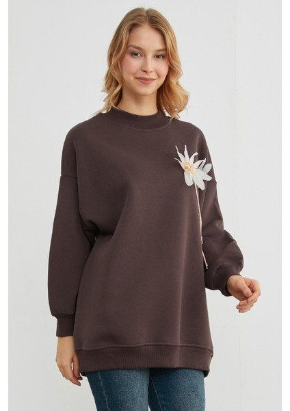 3 Iplik Çiçek Aksesuarlı Oversize Tunik fırsatları