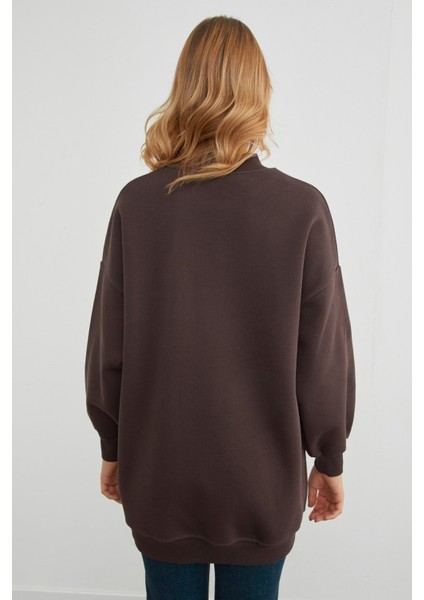 3 Iplik Çiçek Aksesuarlı Oversize Tunik