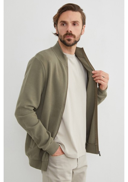 Fermuarlı Dik Yaka Hırka modelleri