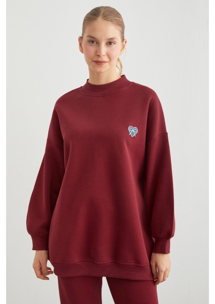 3 Iplik Kurdele Taş Işlemeli Oversize Sweatshirt fiyatları