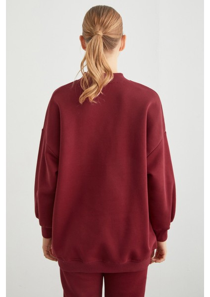 3 Iplik Kurdele Taş Işlemeli Oversize Sweatshirt indirimleri