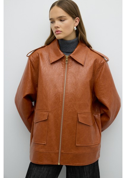 Çift Cepli Fermuarlı Geniş Kesim Mont Tarçın K2617512_053 modelleri