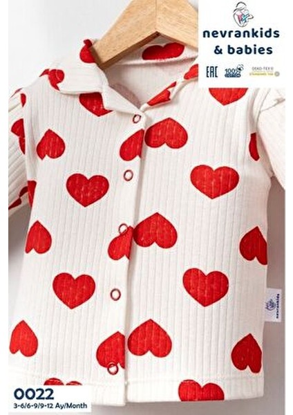Heart Big Pattern Kız Bebek Giyim 2'li Yenidoğan Pijama Takım modelleri