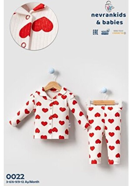 Heart Big Pattern Kız Bebek Giyim 2'li Yenidoğan Pijama Takım fırsatları