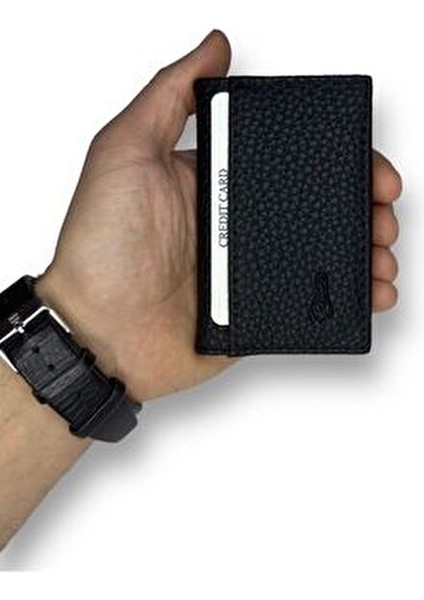 Vegan Kartlık Minimalist Tasarım Şeffaf Kimlik Cepli Erkek Kredi Kartlık ve Cüzdan