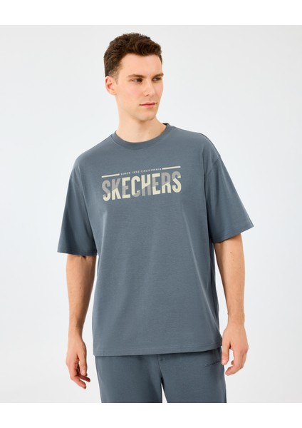 M Heavy Fabric T-Shirt Erkek Gri Tshirt S2520120-3998