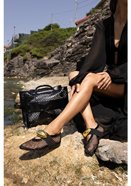 Musiala Kadın Babet Suni Deri Siyah Düz Taban Günlük Kullanım İçin fırsatları