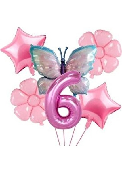 Kelebek Folyo Balonlu Yaş Balon Seti