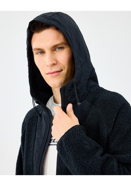 M Comfort Hoodie Sherpa Jacket Erkek Siyah Mont S2520131-3817 indirimleri