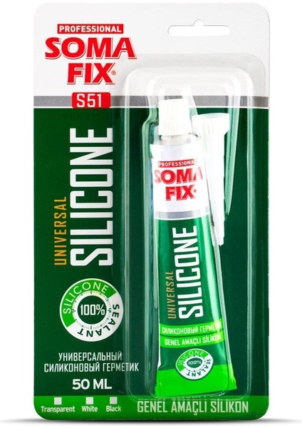 Genel Amaçlı Tüp Silikon Beyaz 50ML Somafix S51