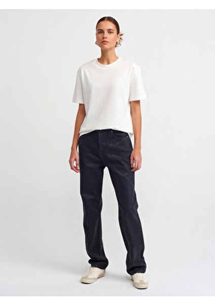 30312 Dekoratif Dikişli Bisiklet Yaka Tshirt-Ekru fırsatları