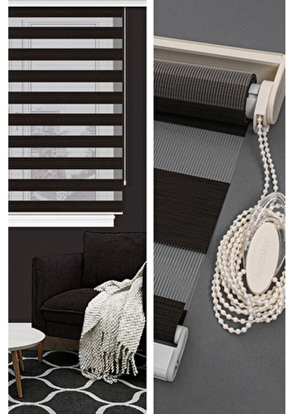 Koza Zebra Perde Bambu Dokuma Alüminyum Mekanizma ile Şık Görünüm