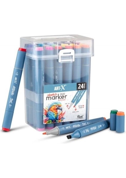 Supertrend Sketch Marker Duo Çift Uçlu Marker Kalem Seti 24 Renk