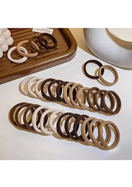 Kadın 50'li Kahve Tonları Ultra Esnek Havlu Lastik Toka Seti fiyatları