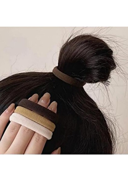 Kadın 50'li Kahve Tonları Ultra Esnek Havlu Lastik Toka Seti modelleri