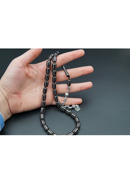 8'lı Kapsül Kesim Gümüş Yarma Işleme Oltu Taşı Tesbih ST000148 fırsatları