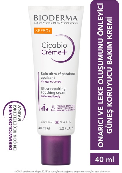 Asfstore Bioderma Cicabio Creme SPF50+ 40 ml