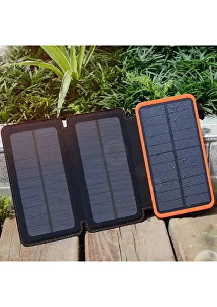 Güneş Enerjili Powerbank 20000 Mah Katlanır 4 Güneş Paneli ile USB Şarj Cihazı