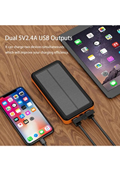 Güneş Enerjili Powerbank 20000 Mah Katlanır 4 Güneş Paneli ile USB Şarj Cihazı modelleri