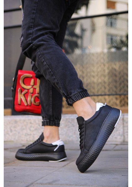 Felibord Bağcıklı Basic Erkek Sneaker Beyaz Siyah Beyaz modelleri