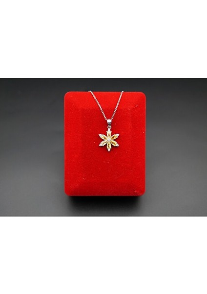 925 Ayar Gümüş Sarı Lotus Kadın Kolye SK00045