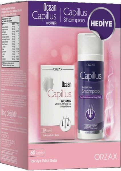Asfstore Ocean Capillus Woman 60 Tablet + Capillus Şampuan 200 ml Hediyeli